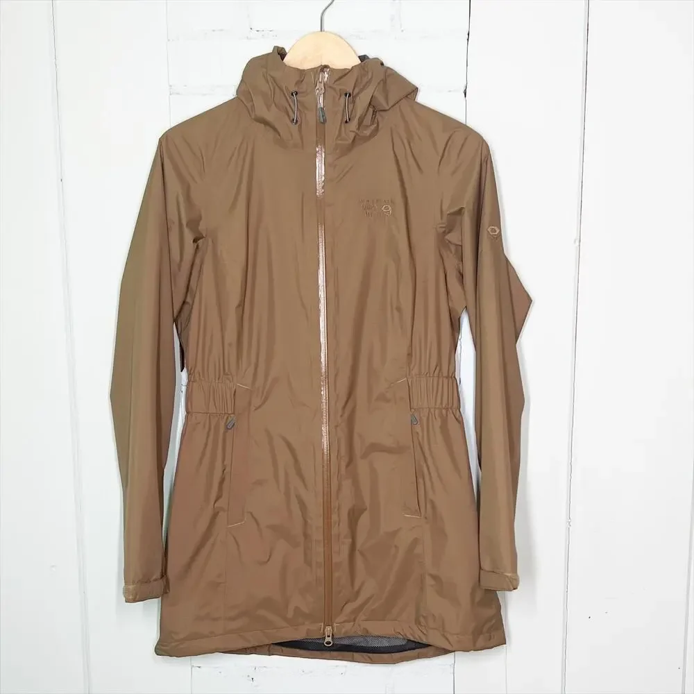 Mountain Hardwear Finder Parka Rain Jacket Tan Brown Women's Small - Picture 3 of 8